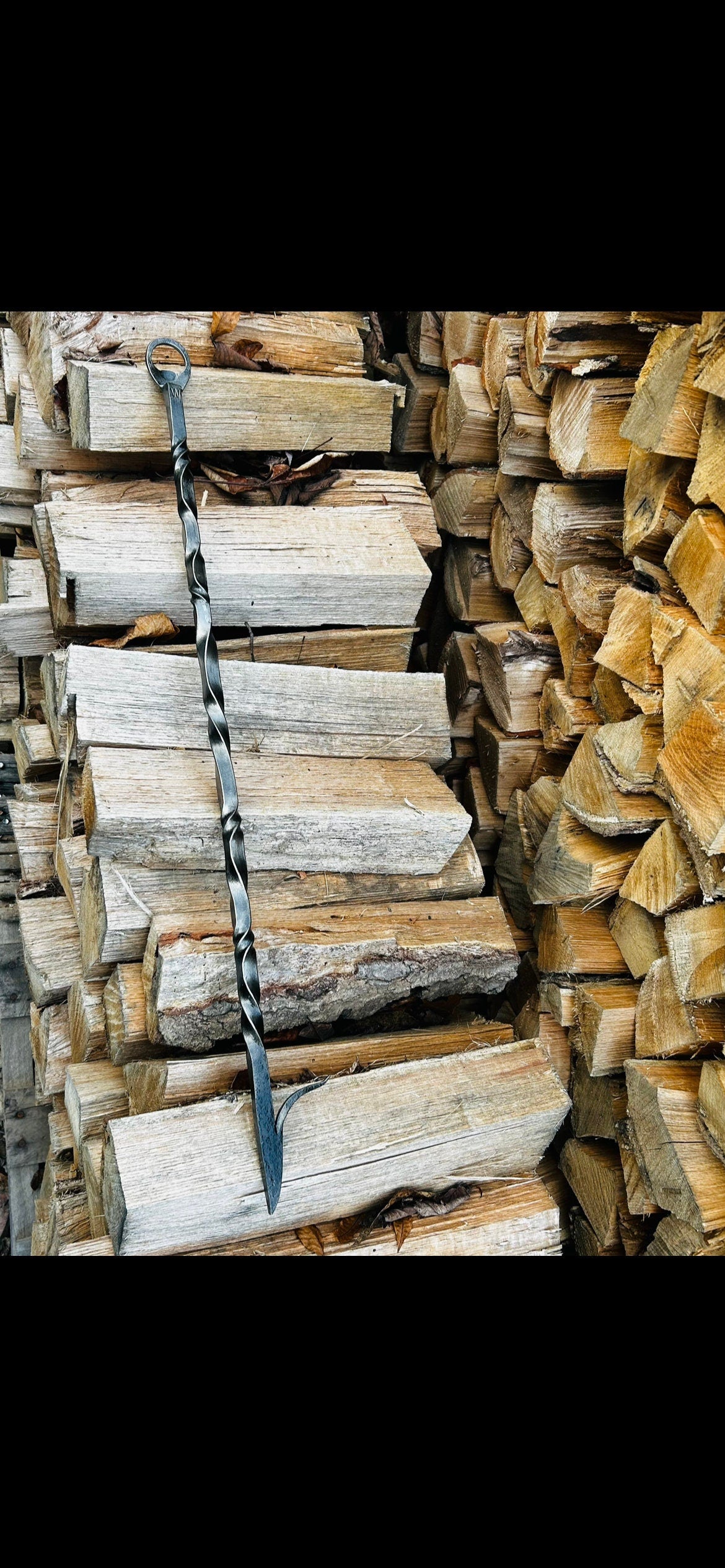 Hand forged fire pit poker with forge welded point. Great gift and great for the outdoors. 28” or custom length