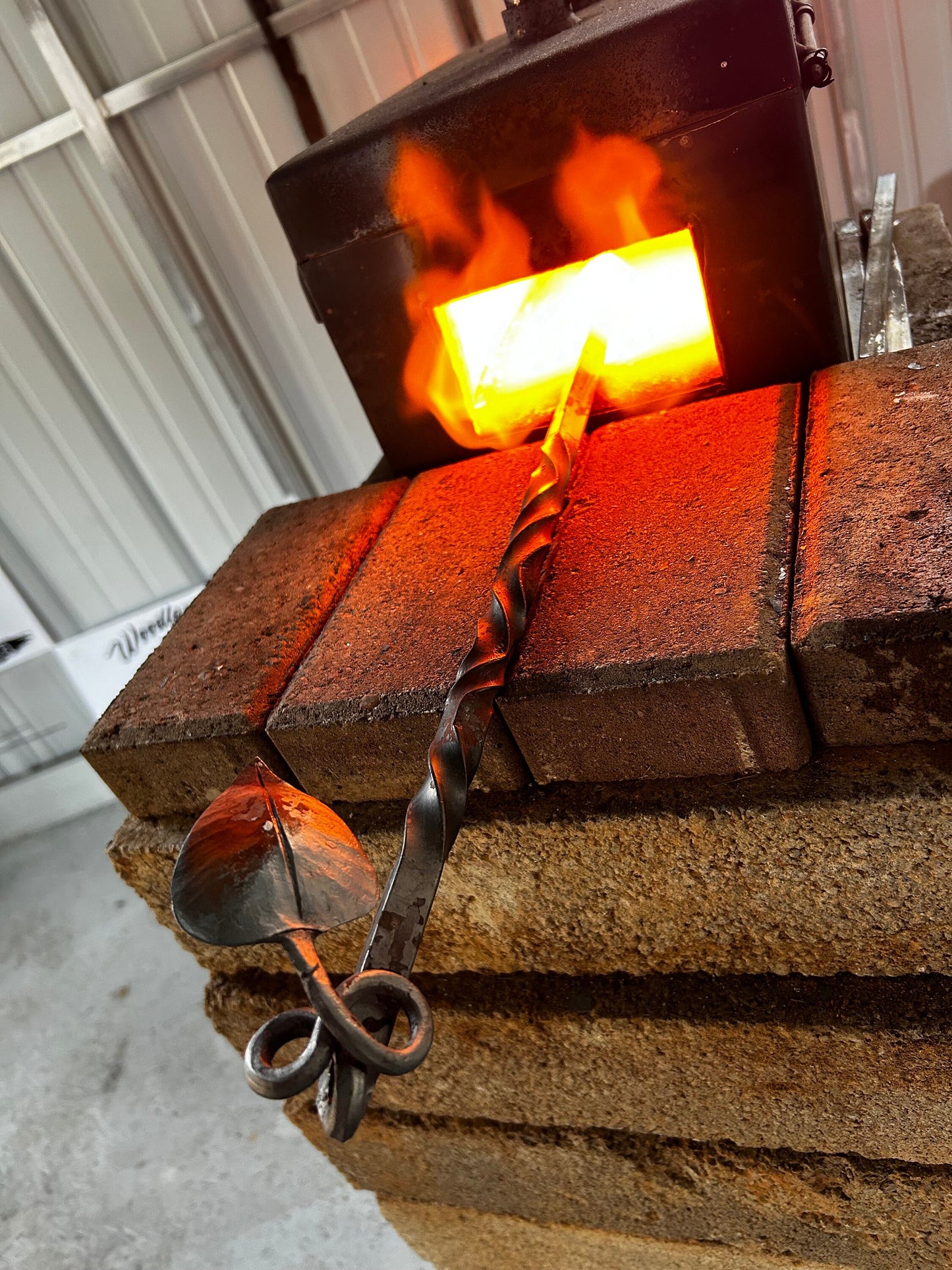 Hand forged fire pit poker with forge welded point. Great gift and great for the outdoors. 28” or custom length