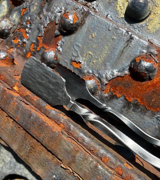 Hand forged grill tongs