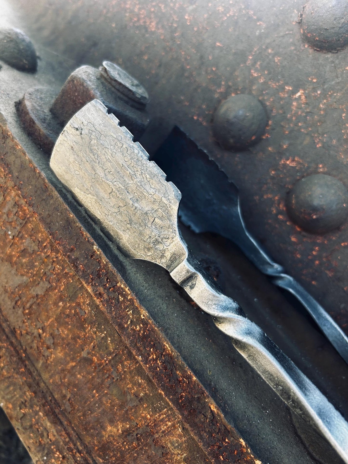 Hand forged grill tongs