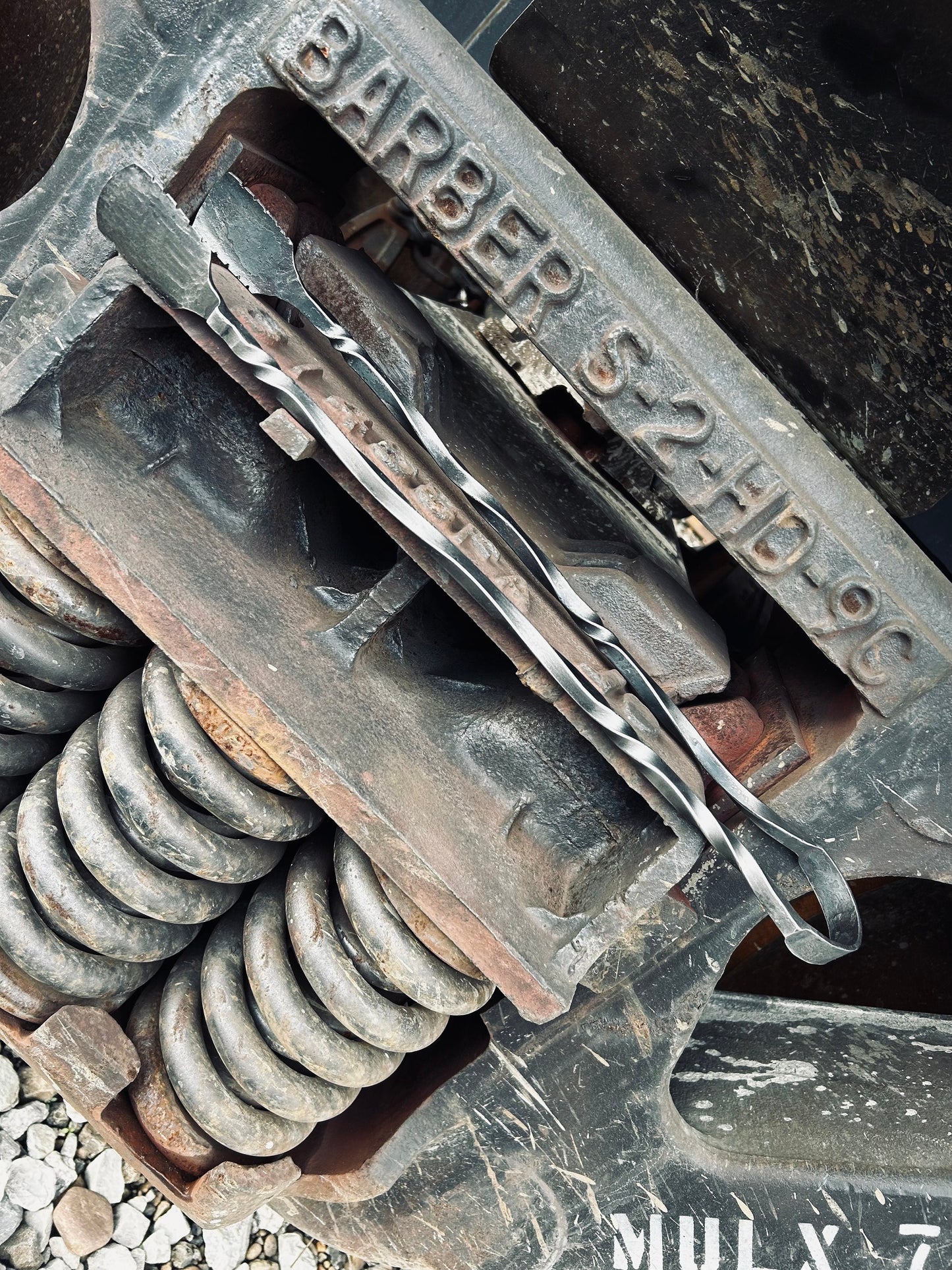 Hand forged grill tongs