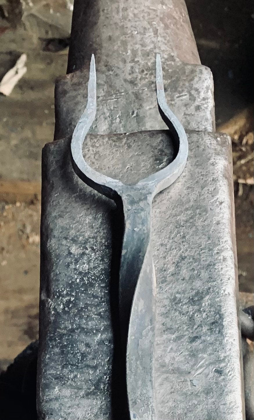 Hand forged BBQ fork