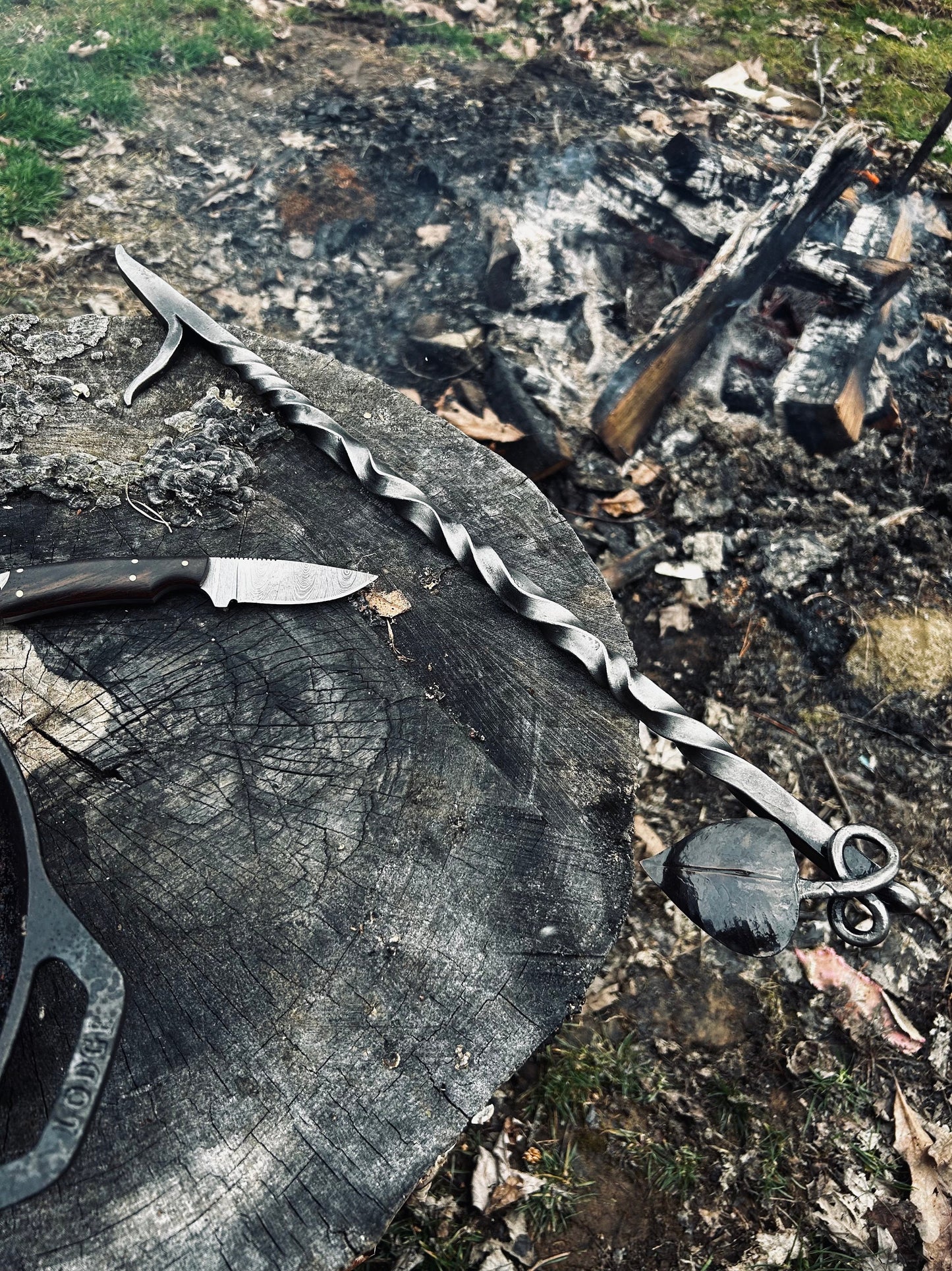 Hand forged fire pit poker with forge welded point. Great gift and great for the outdoors. 28” or custom length