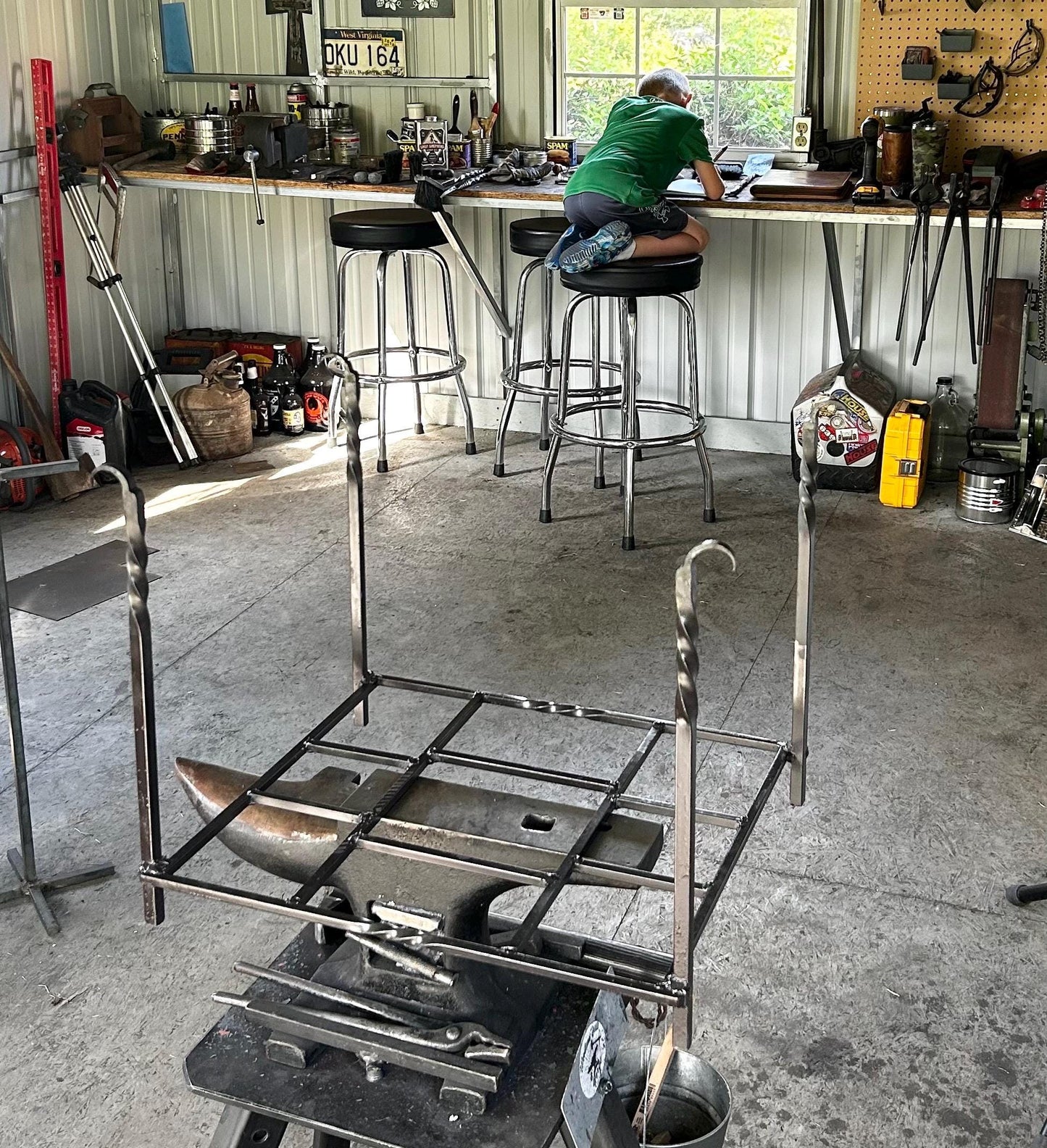 Hand forged and Welded log rack