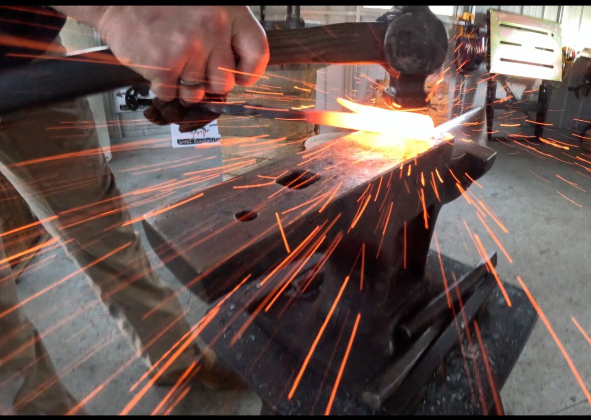 Hand forged fire pit poker with forge welded point. Great gift and great for the outdoors. 28” or custom length